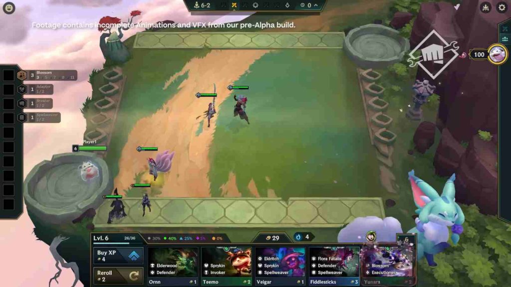 Blue fox wisp showing up on the board in TFT Enchanted Wilds Set mechanic wisps explainer by Riot Games
