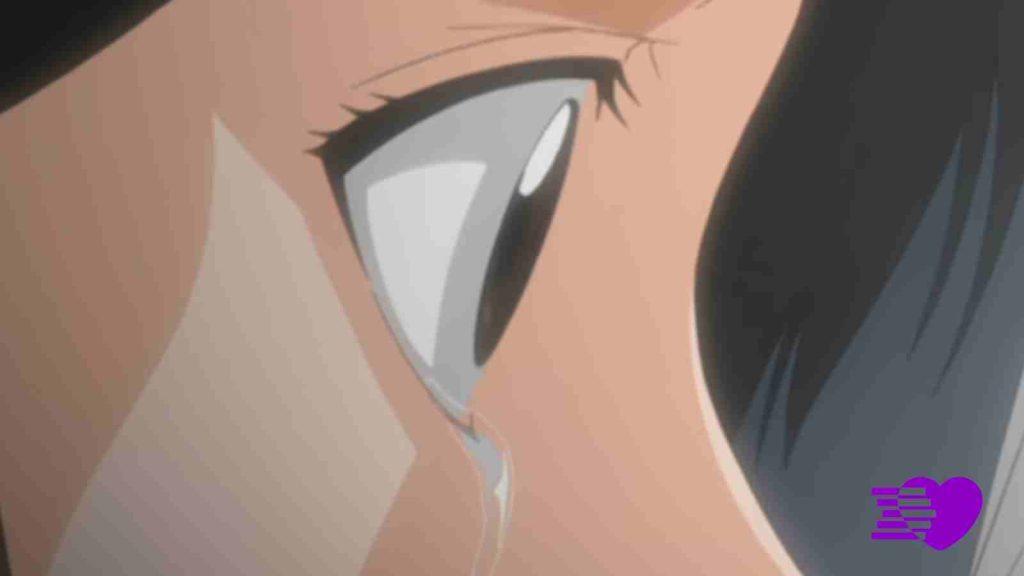 Hinamori crying after getting stabbed by Aizen in Bleach anime Episode 60