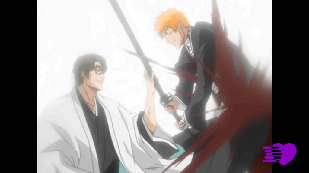 After Aizen stops Ichigo with a finger, he bends his index finger downwards, which wounds Ichigo badly