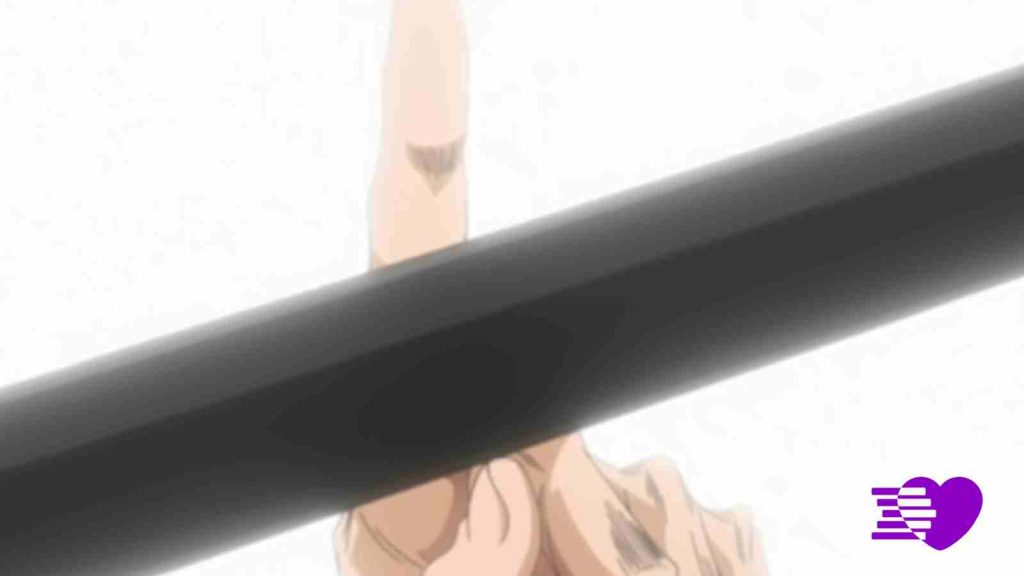Aizen stops Ichigo's sword with a finger, and the music (Number One - Bankai theme) in Bleach episode 61