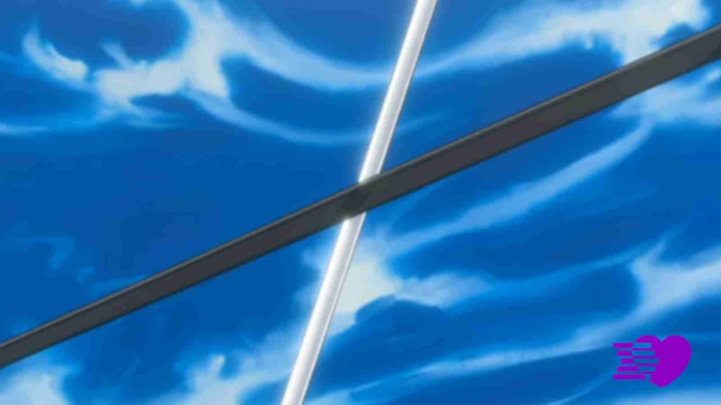 Ichigo uses his sword to stop Aizen from further hurting Renji in Bleach anime episode 61 during their clash