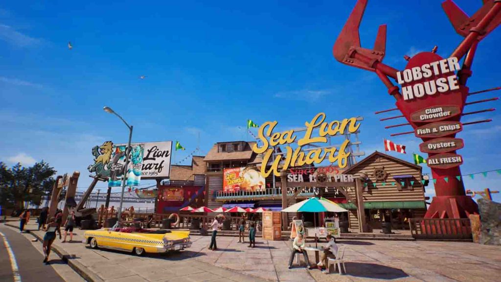 The Sea Lion Wharf featuring the Lobster House in Crazy Taxi World Tour.