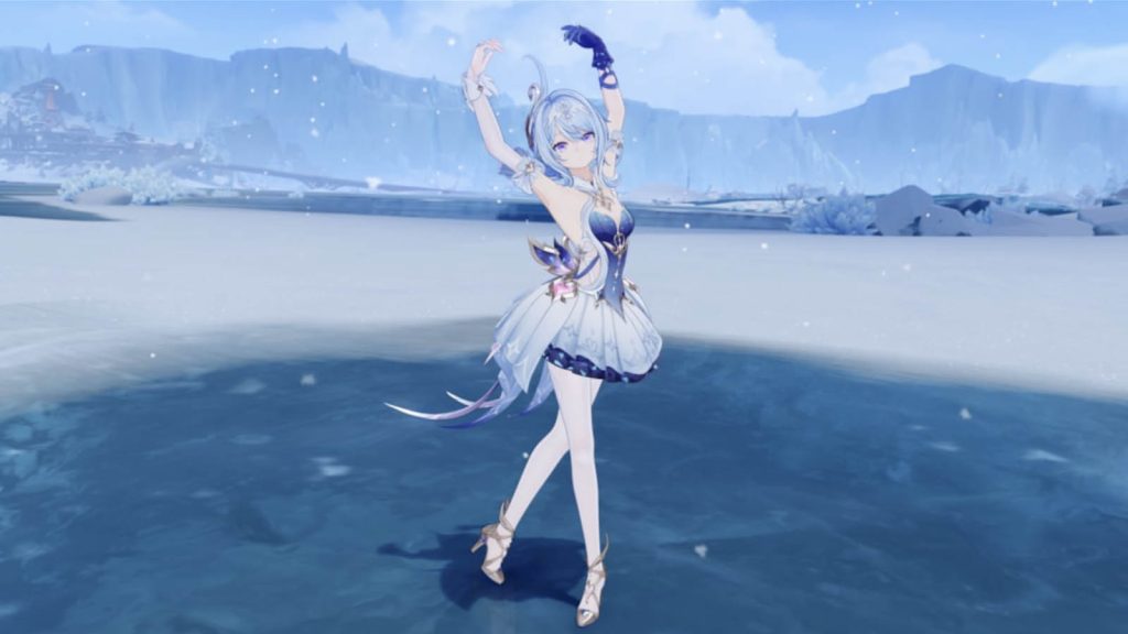Genshin Impact's Odette doing ballet.