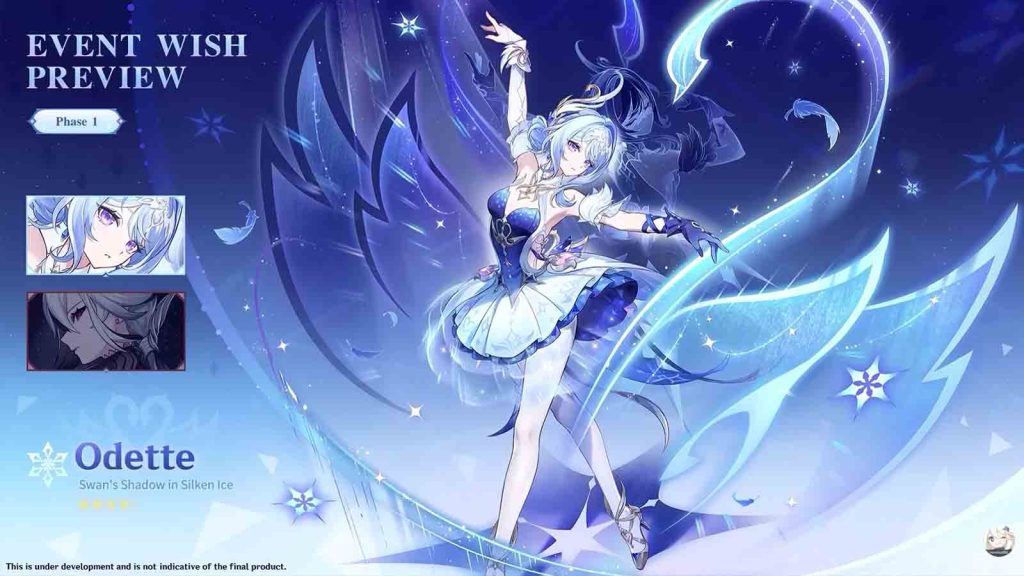 Genshin Impact 7.0 banner Phase 1 featuring Odette and Arlecchino.