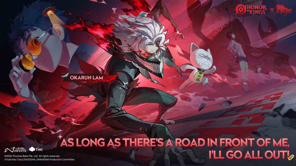 One of HOK Dan Da Dan skins featuring Lam as Ken Takakura (Okarun).