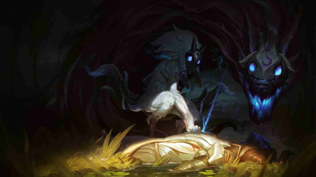 LoL marksman champion Kindred splashart official wallpaper