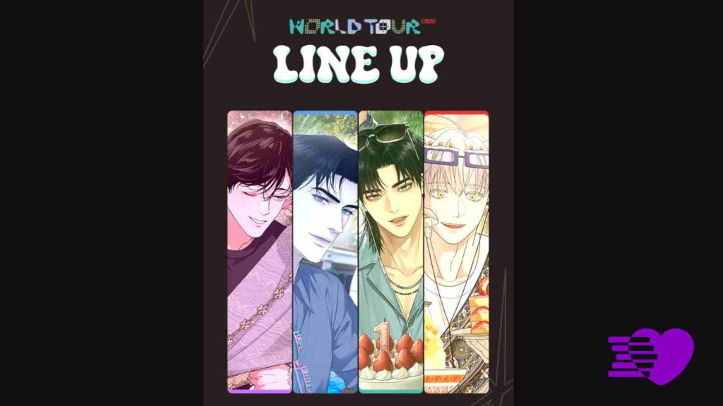Lezhin World Tour 2026 Thailand lineup comprising Bad Apple, Diamond Dust, Love Remedy, and You Are So Lovely