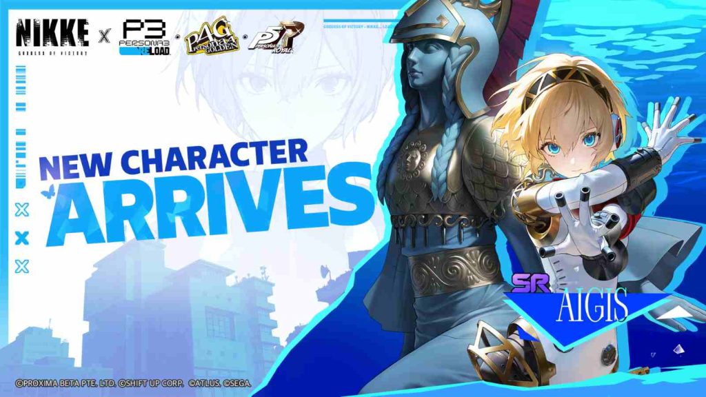 Persona 3 Reload's Aigis in Nikke x Persona collaboration