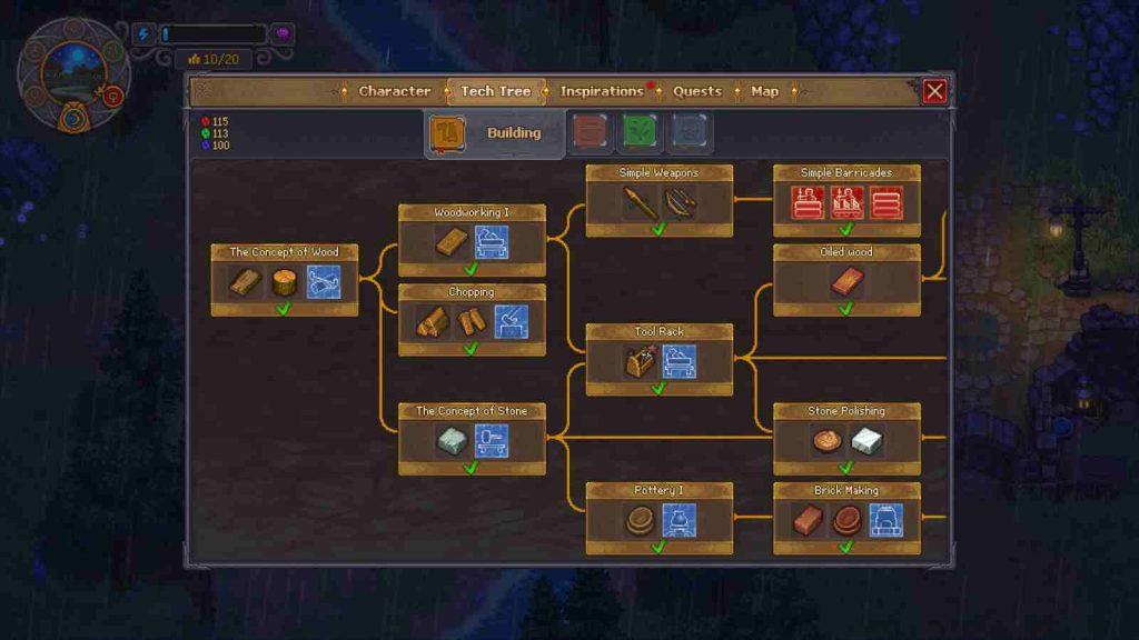 Building tech tree in Graveyard Keeper 2 official screenshot