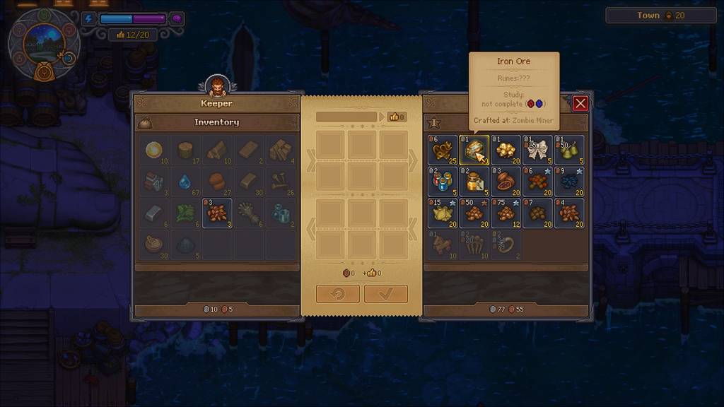 Buying iron ore from the per trader in Graveyard Keeper 2