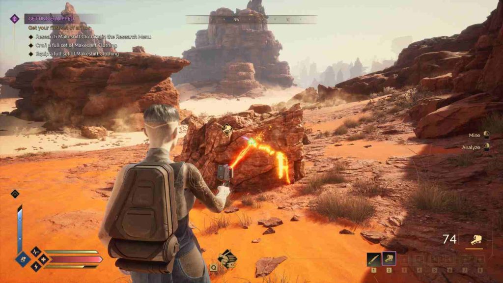 Cutting stone in Dune Awakening official screenshot
