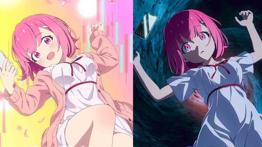 The key visual for the FX Fighter Kurumi-chan anime series showing the two different sides of protagonist Fukuga Kurumi.
