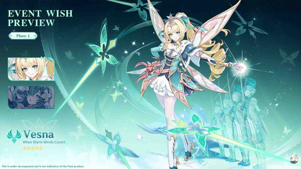 Genshin Impact 7.1 banner featuring Vesna for Phase 1.