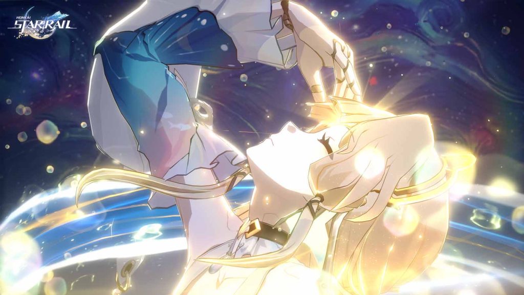 A screenshot from Pearl's animation kit, showing her glowing and touching her forehead.