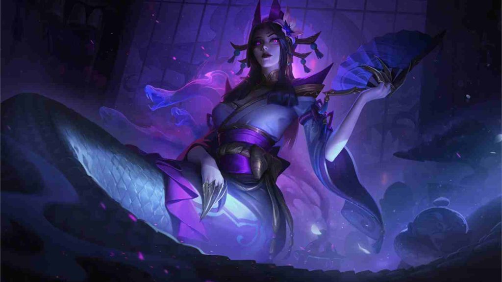 LoL skin Spirit Blossom Cassiopeia splashart official wallpaper