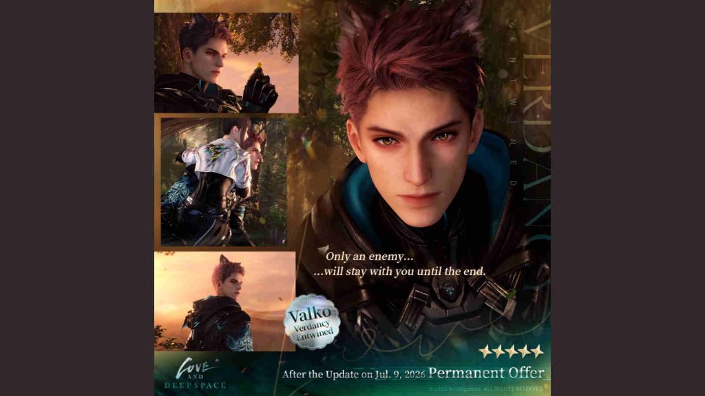Love and Deepspace Valko Verdancy Entwined memory preview 