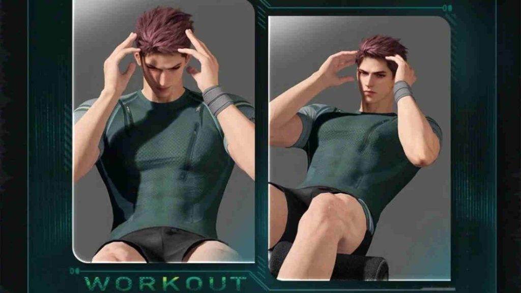 Valko working out in Love and Deepspace quality time activity
