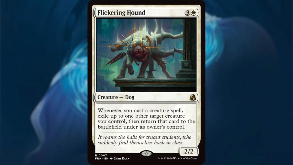 MTG Reality Fracture: Hexhaven Flickering Hound with description