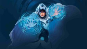 Jace Beleren on the key visual for MTG Reality Fracture