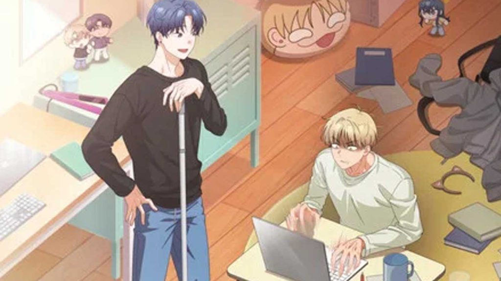 One Room TA anime characters Jinhyeong Woo and Uyun Song together in a room.
