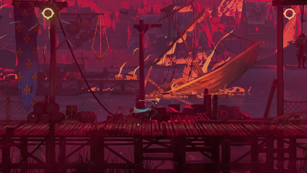 Rose Belmont traversing Castlevania: Belmont's Curse environment