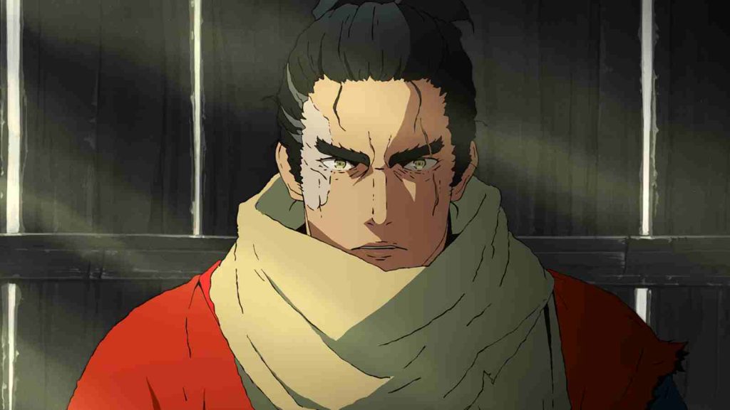 Kuro with a shocked expression on his face in Sekiro No Defeat anime official still