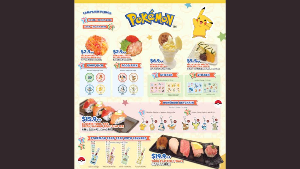 Sushiro Pokemon Singapore full menu and exclusive merchandise on offer